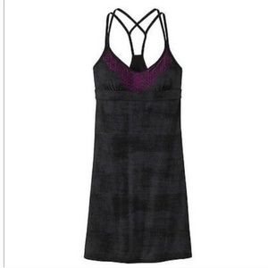 Athleta Black and Purple Dress Medium